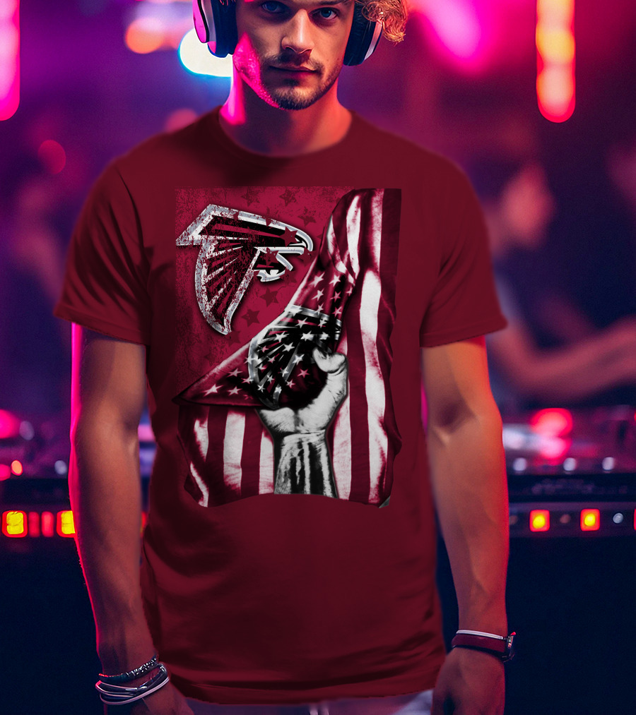 Atlanta Falcons American Flag Pride Banner T-Shirt