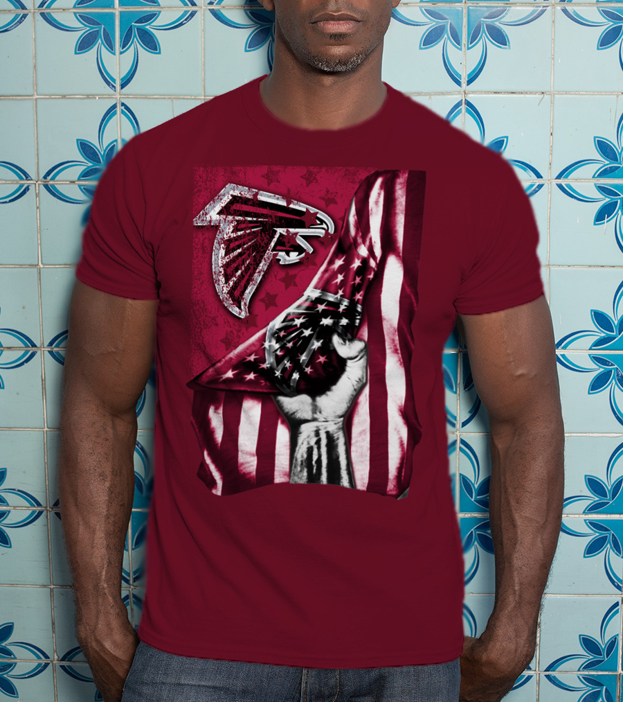 Atlanta Falcons American Flag Pride Banner T-Shirt