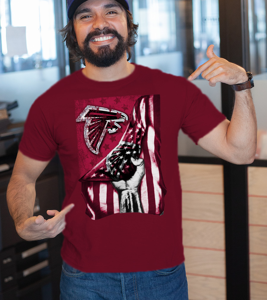 Atlanta Falcons American Flag Pride Banner T-Shirt