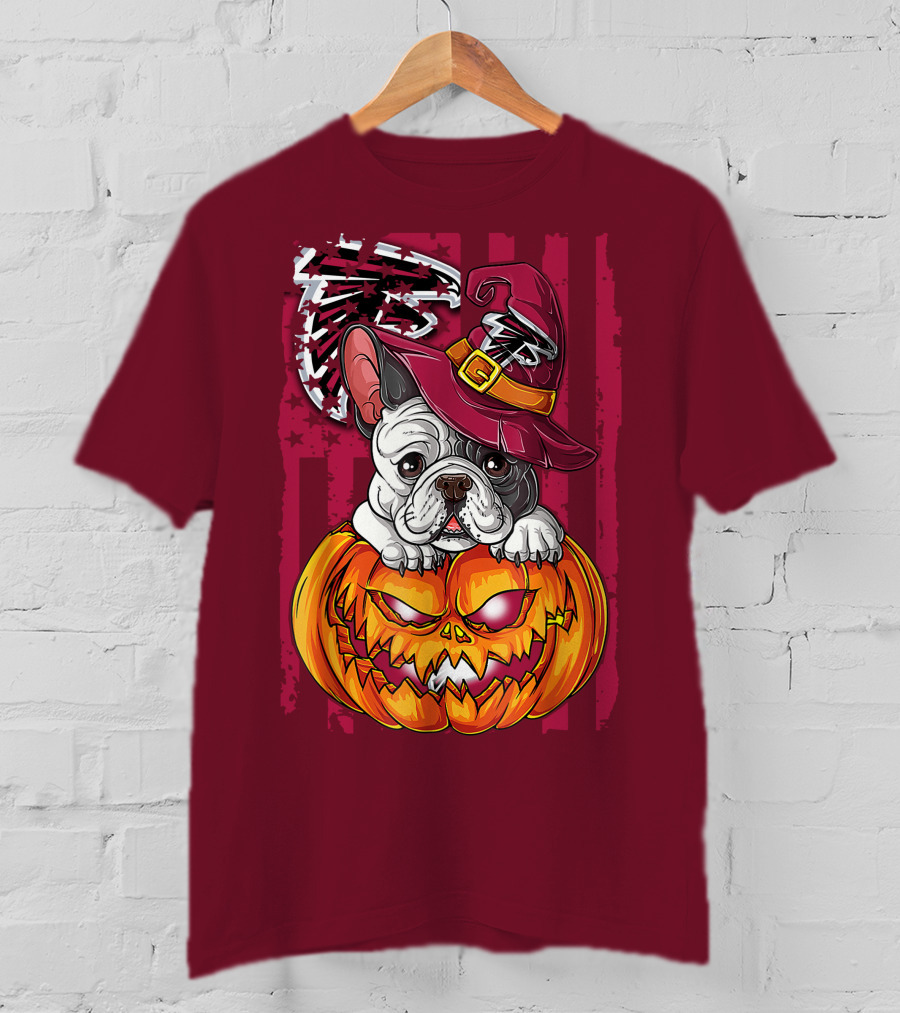 Hlw Bulldog Pumpkin Halloween Atlanta Falcons T-Shirt