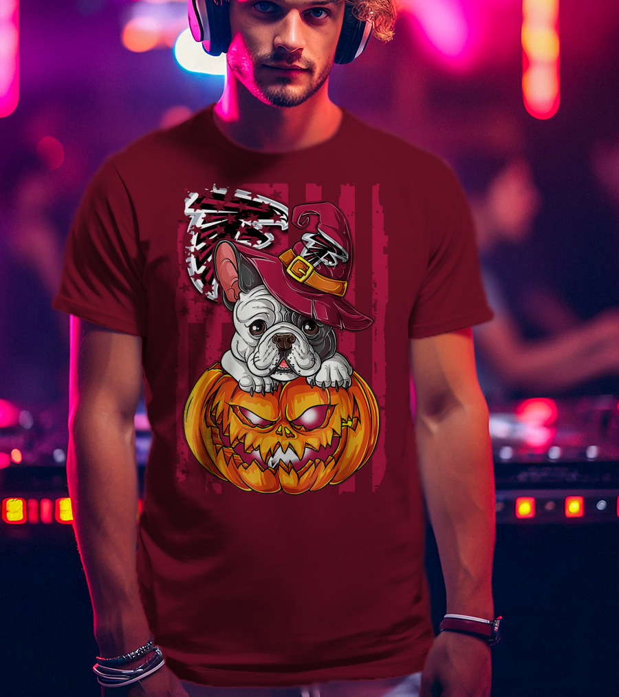 Hlw Bulldog Pumpkin Halloween Atlanta Falcons T-Shirt