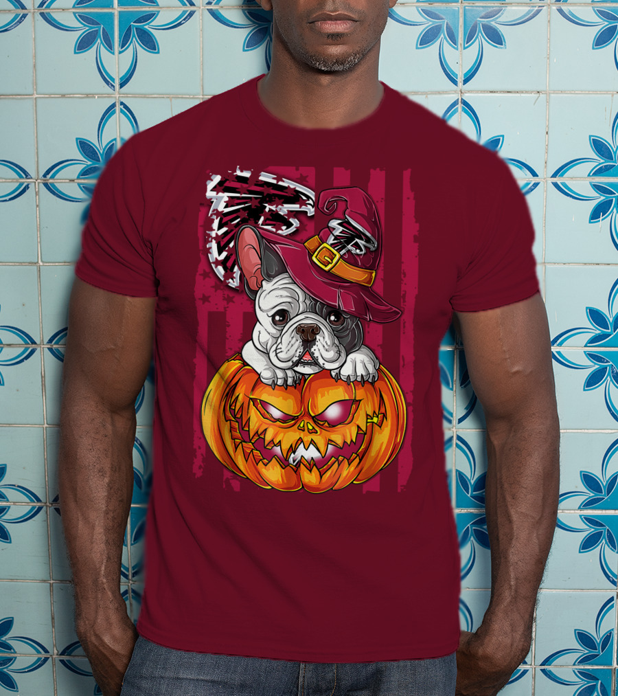 Hlw Bulldog Pumpkin Halloween Atlanta Falcons T-Shirt