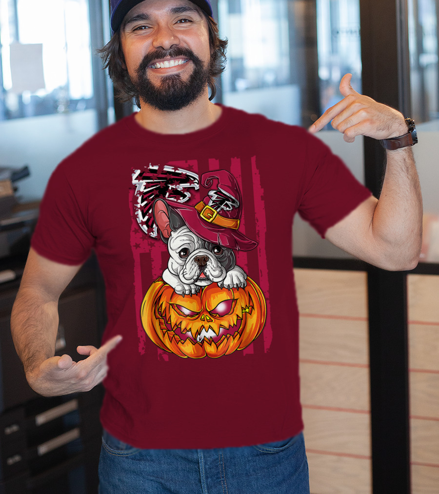 Hlw Bulldog Pumpkin Halloween Atlanta Falcons T-Shirt