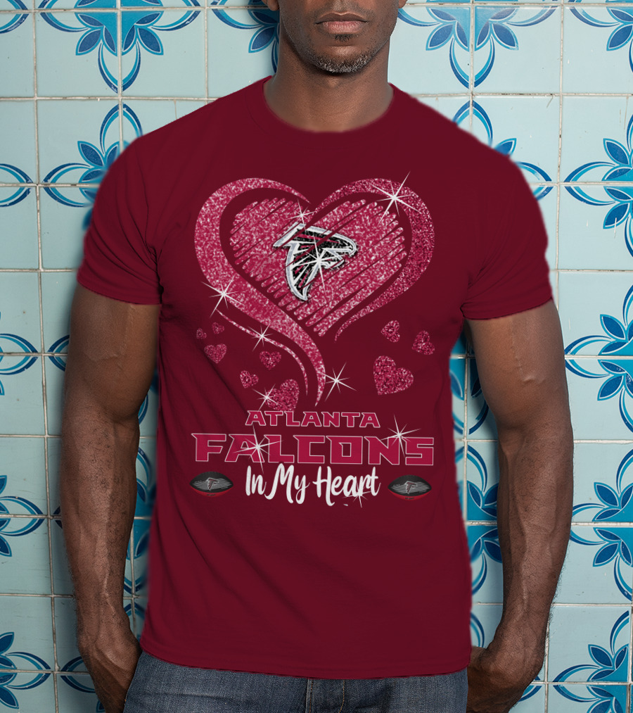 Atlanta Falcons Sparkling Heart Design In My Heart T-Shirt