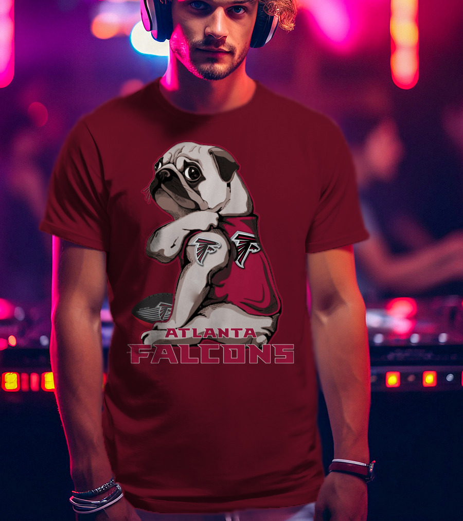 Pug Atlanta Falcons Football Team Mascot T-Shirt