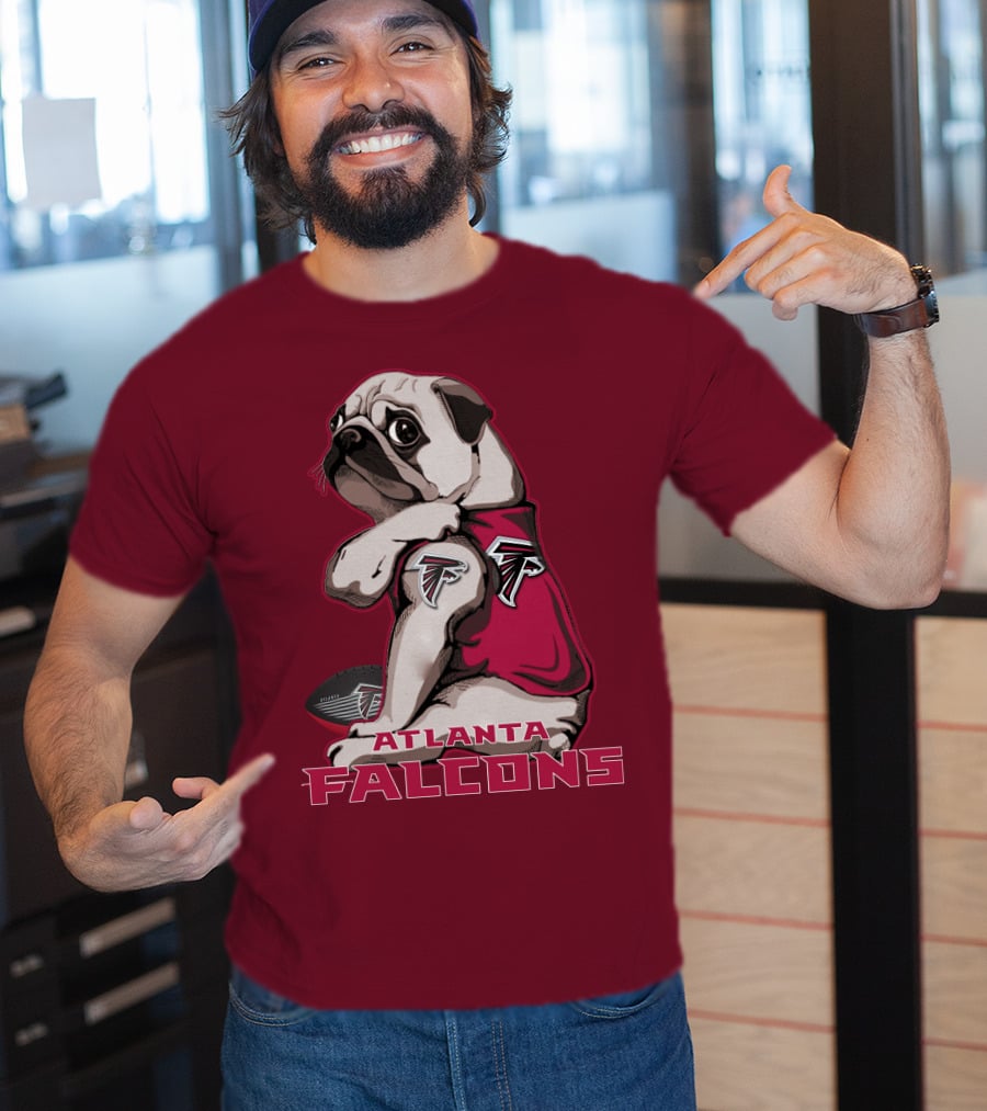 Pug Atlanta Falcons Football Team Mascot T-Shirt