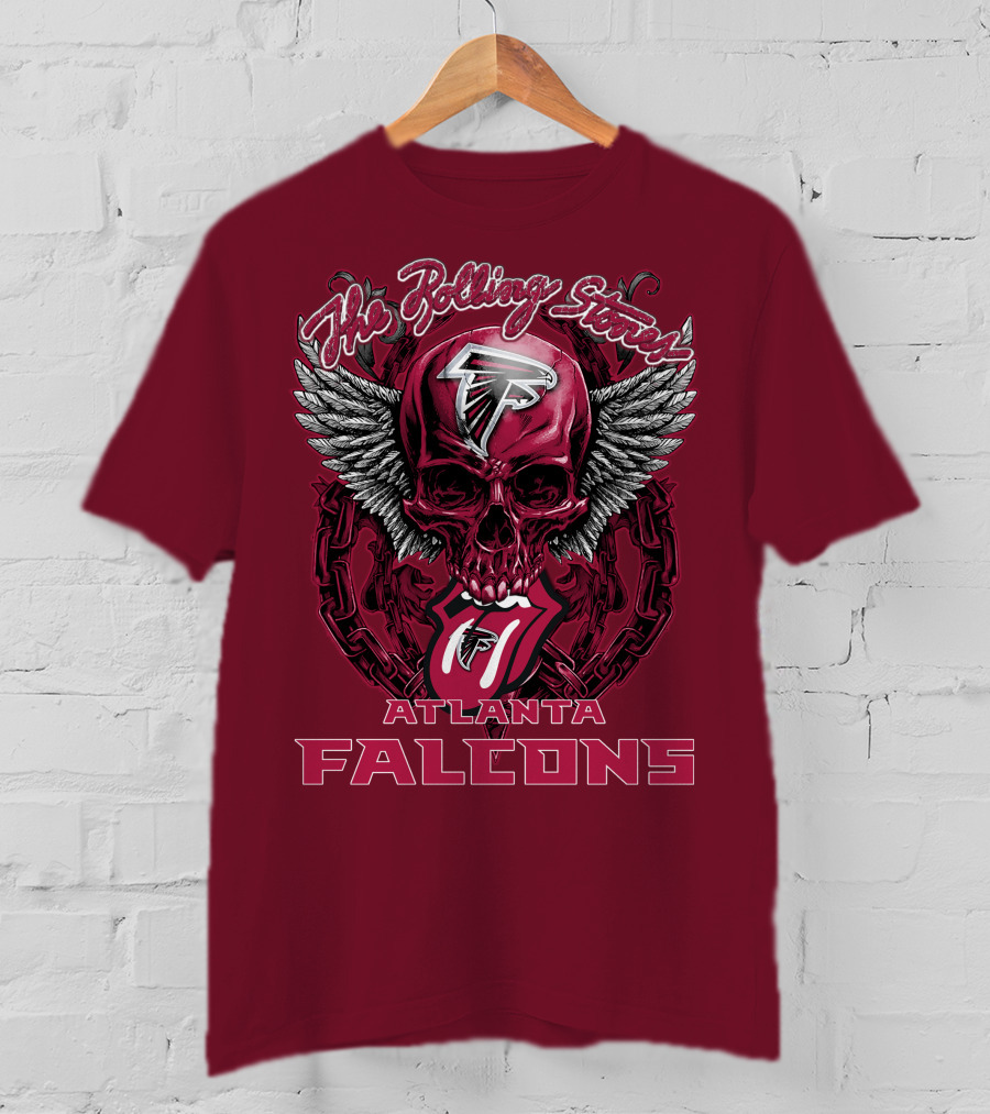 Rolling Stones Atlanta Falcons Skull And Wings T-Shirt