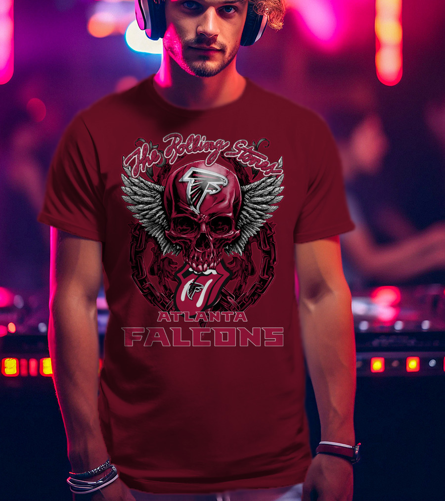 Rolling Stones Atlanta Falcons Skull And Wings T-Shirt