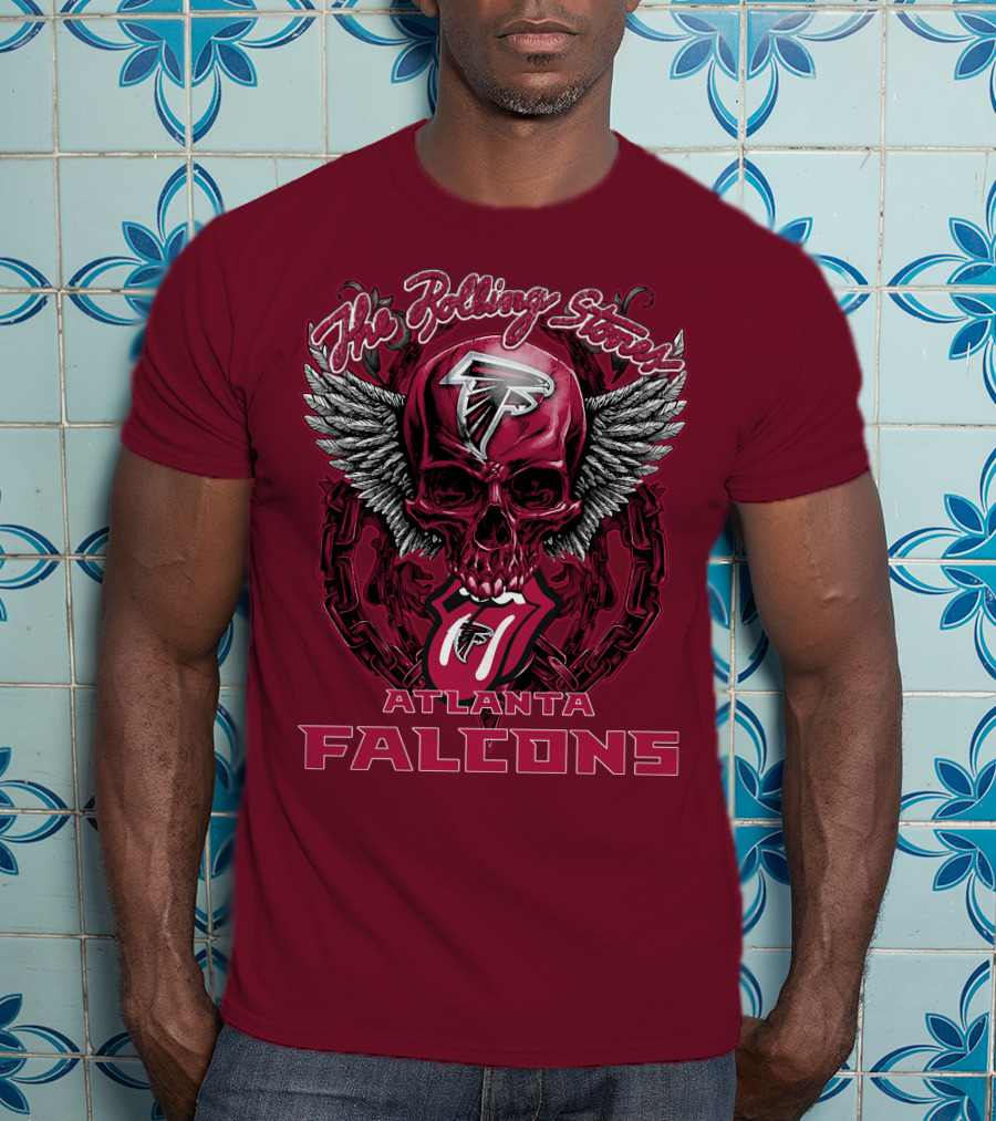 Rolling Stones Atlanta Falcons Skull And Wings T-Shirt