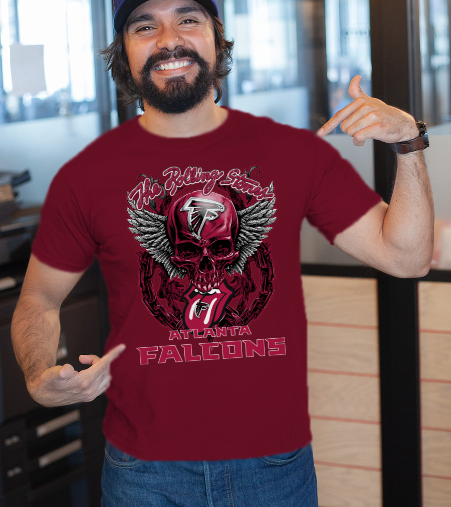 Rolling Stones Atlanta Falcons Skull And Wings T-Shirt