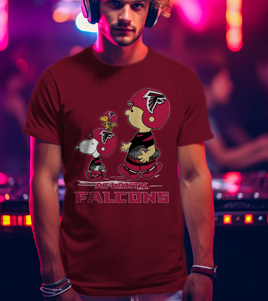 Atlanta Falcons Snpfootball Peanuts Characters T-Shirt