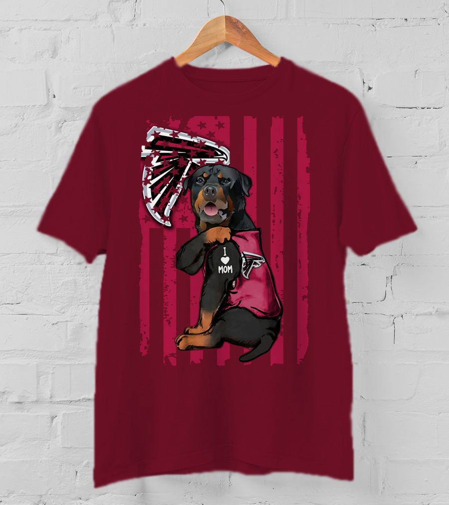 Rottweiler I Love Mom Atlanta Falcons T-Shirt