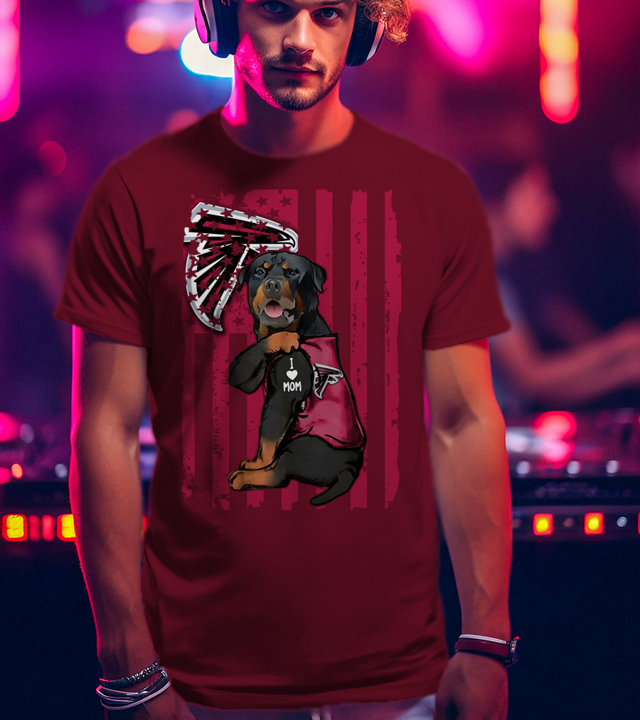 Rottweiler I Love Mom Atlanta Falcons T-Shirt