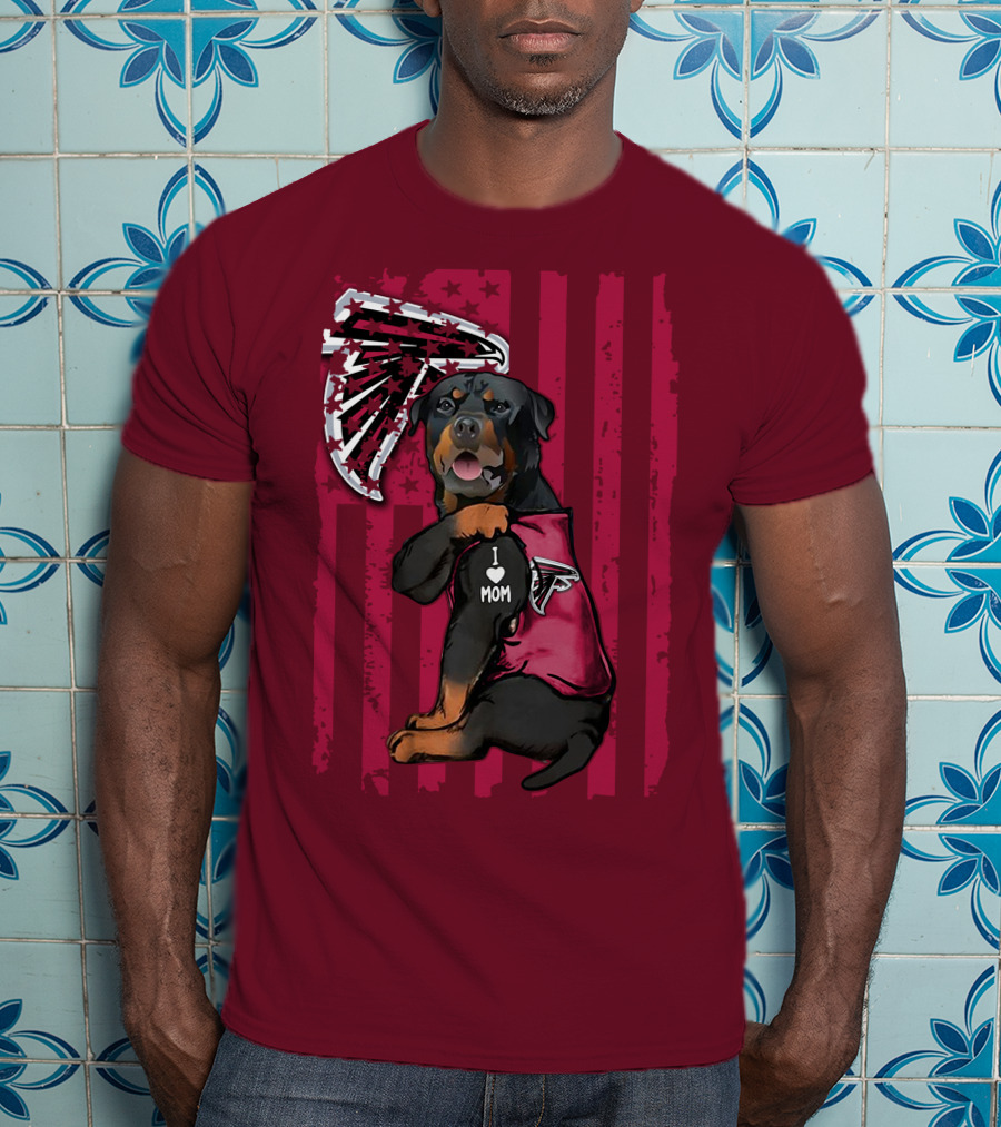 Rottweiler I Love Mom Atlanta Falcons T-Shirt