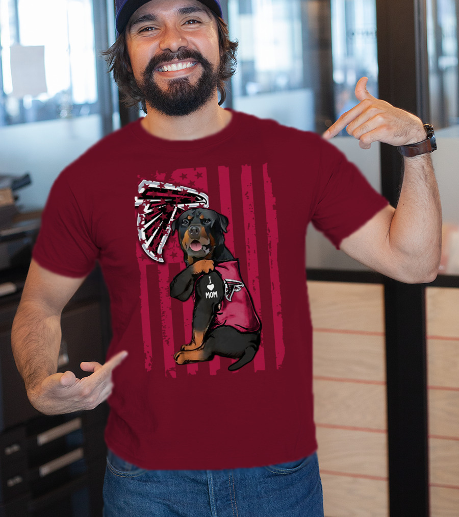 Rottweiler I Love Mom Atlanta Falcons T-Shirt