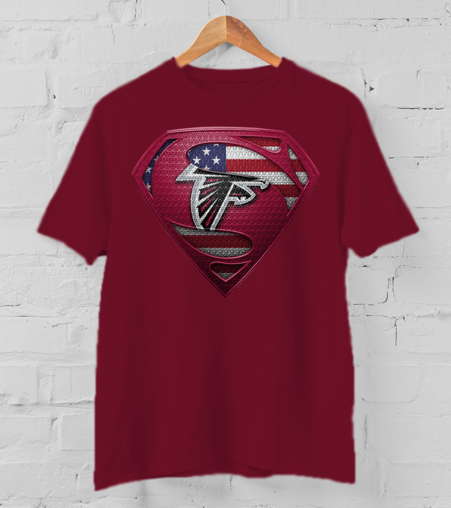 Spm Atlanta Falcons American Flag Superman T-Shirt