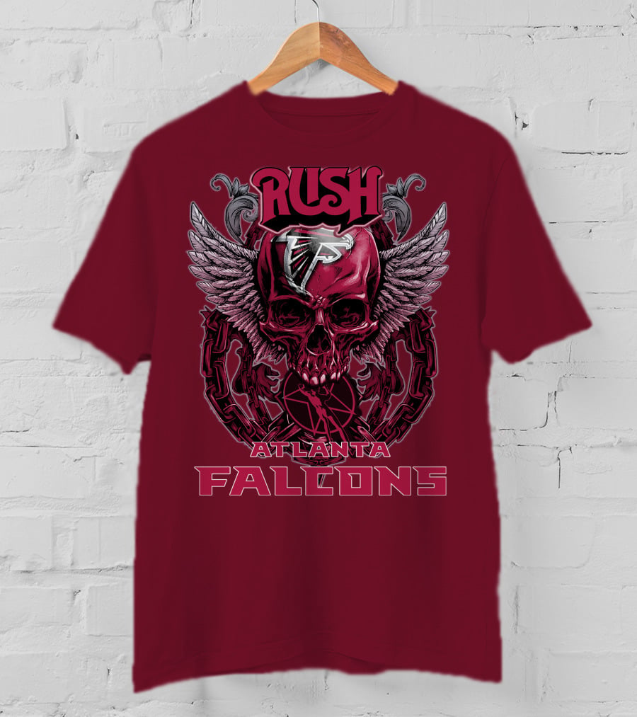 Rush Atlanta Falcons Skull Wings T-Shirt