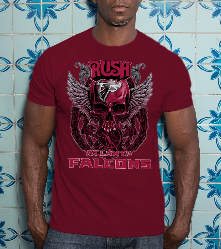 Rush Atlanta Falcons Skull Wings T-Shirt