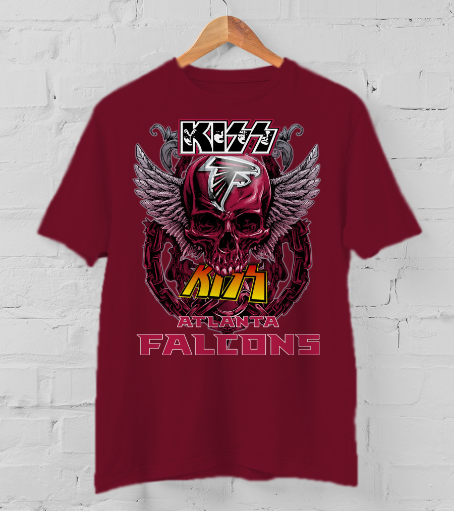 Kiss Atlanta Falcons Skull Winged T-Shirt