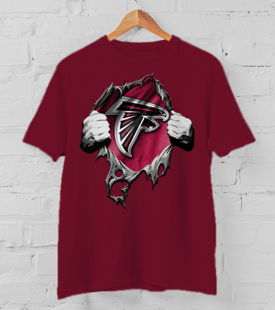 Atlanta Falcons Ripped Logo Inside Torn T-Shirt