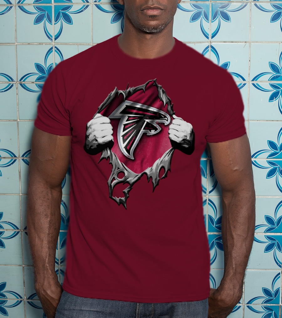 Atlanta Falcons Ripped Logo Inside Torn T-Shirt