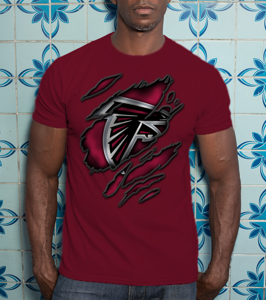 Torn Atlanta Falcons Logo T-Shirt