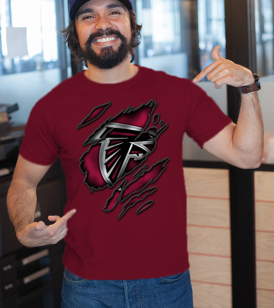 Torn Atlanta Falcons Logo T-Shirt
