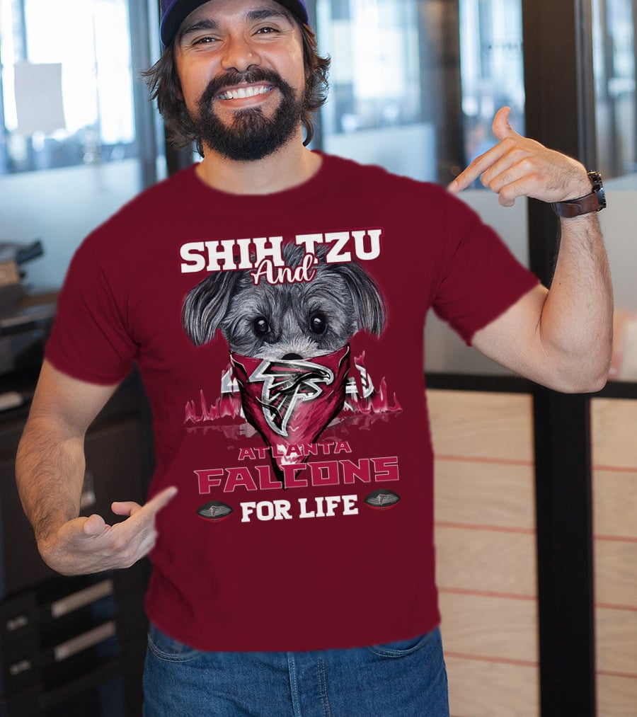 Shih Tzu And Atlanta Falcons For Life T-Shirt