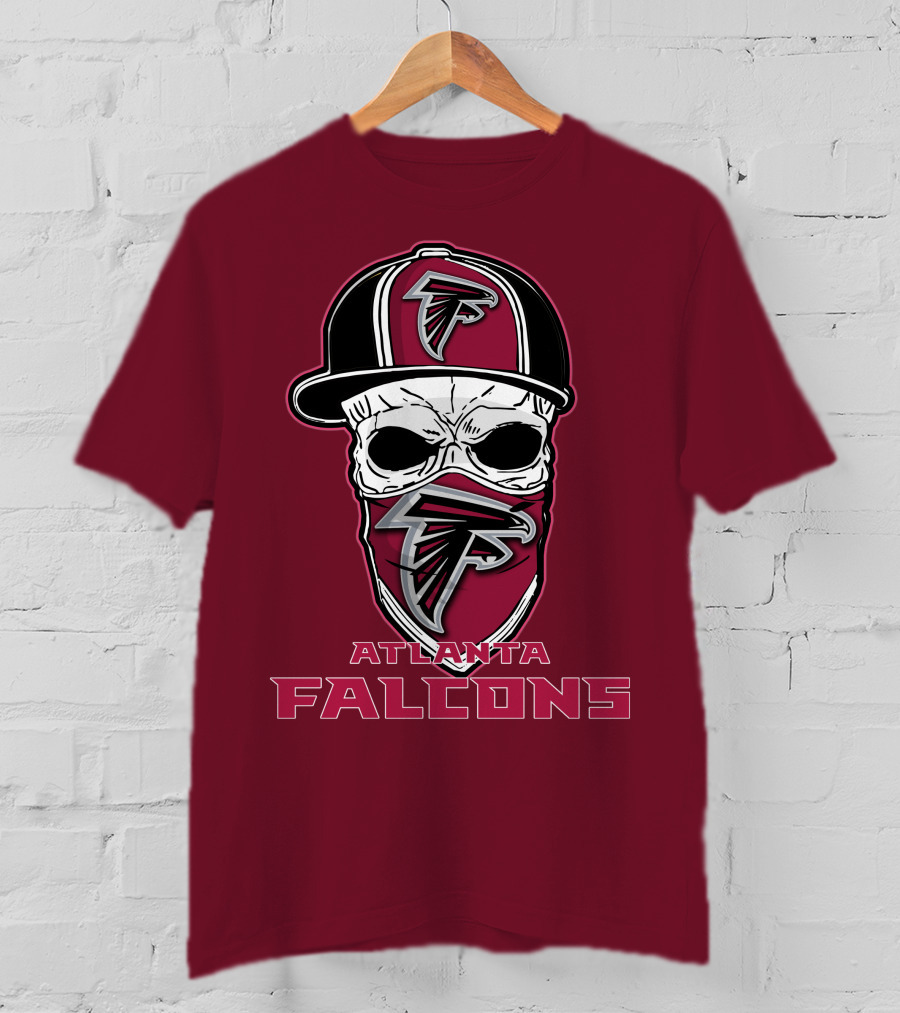 Atlanta Falcons Skull Hat Mask T-Shirt
