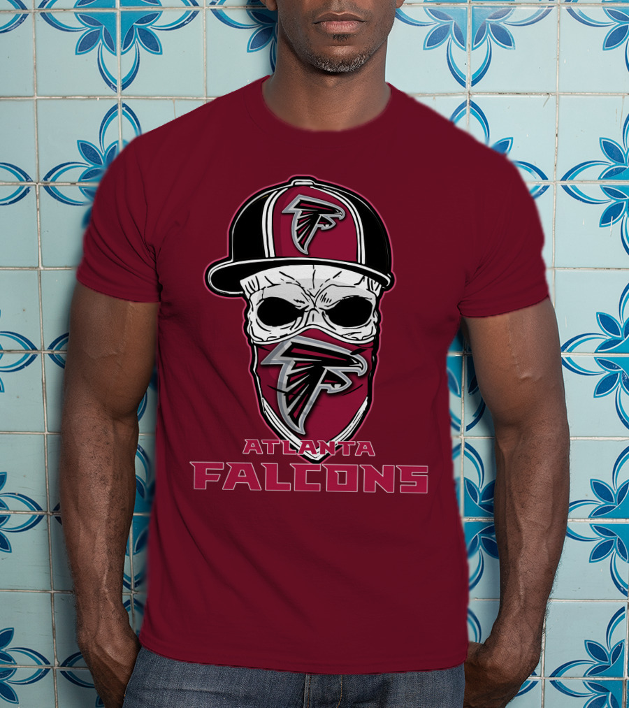 Atlanta Falcons Skull Hat Mask T-Shirt