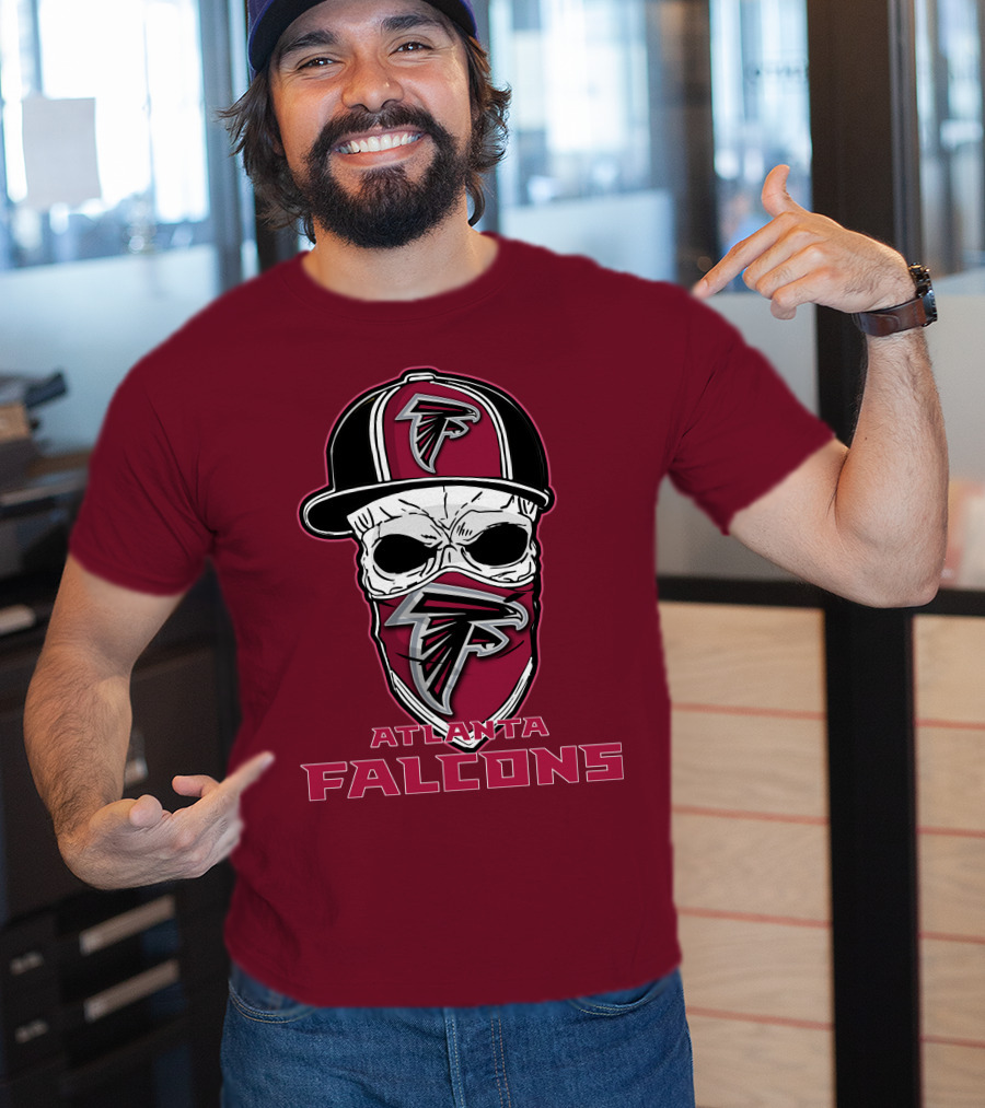 Atlanta Falcons Skull Hat Mask T-Shirt