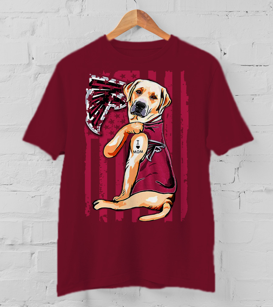 Atlanta Falcons Labrador Retriever I Love Mom T-Shirt