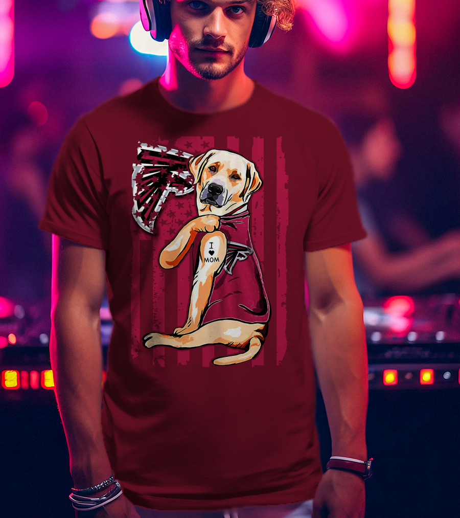 Atlanta Falcons Labrador Retriever I Love Mom T-Shirt