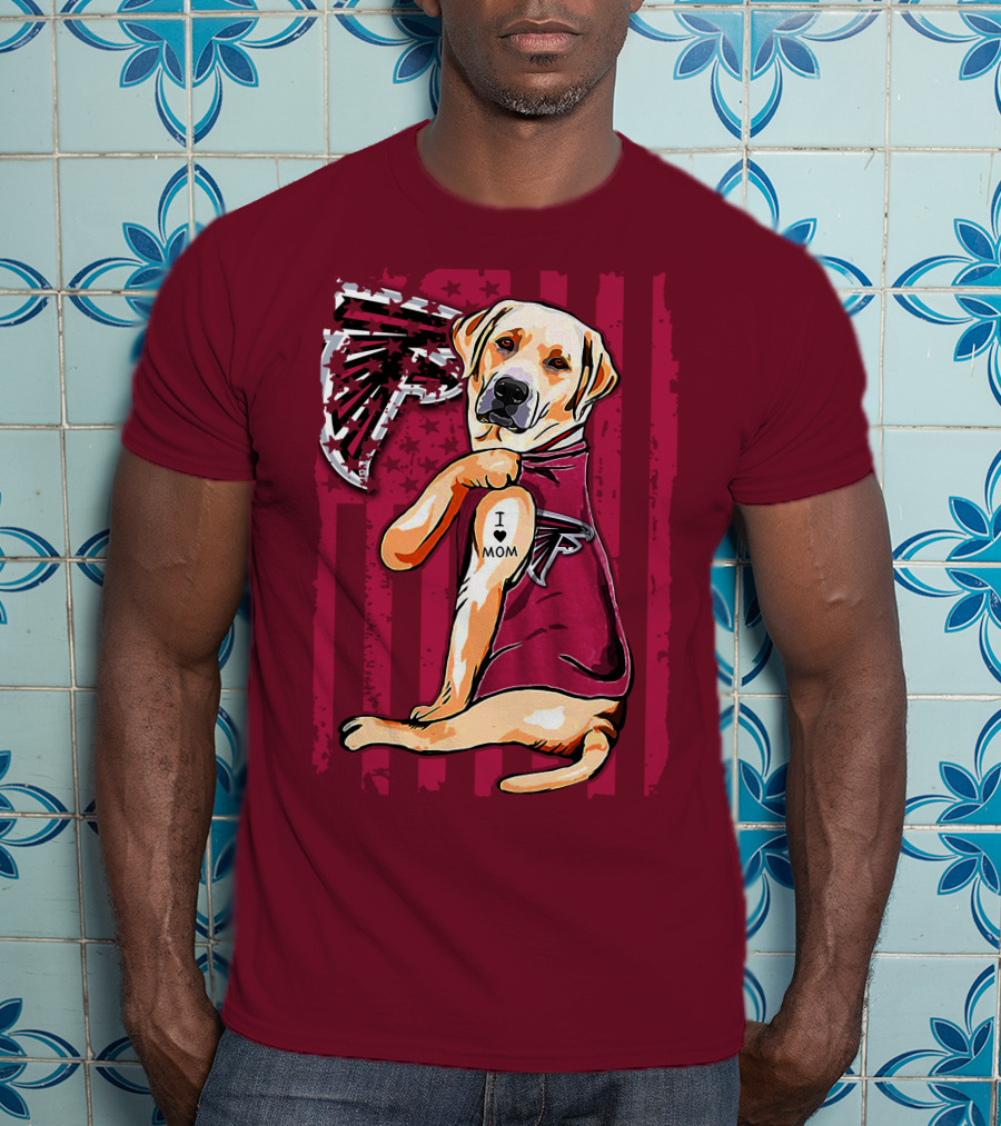 Atlanta Falcons Labrador Retriever I Love Mom T-Shirt
