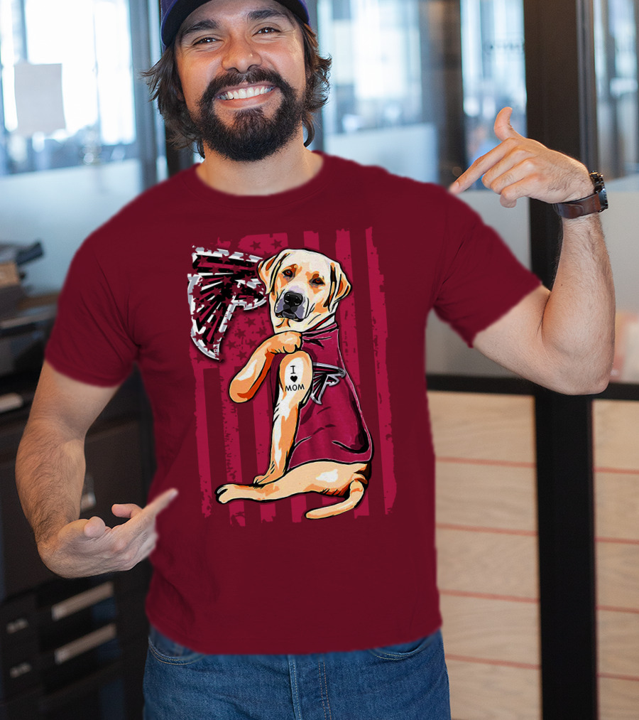 Atlanta Falcons Labrador Retriever I Love Mom T-Shirt