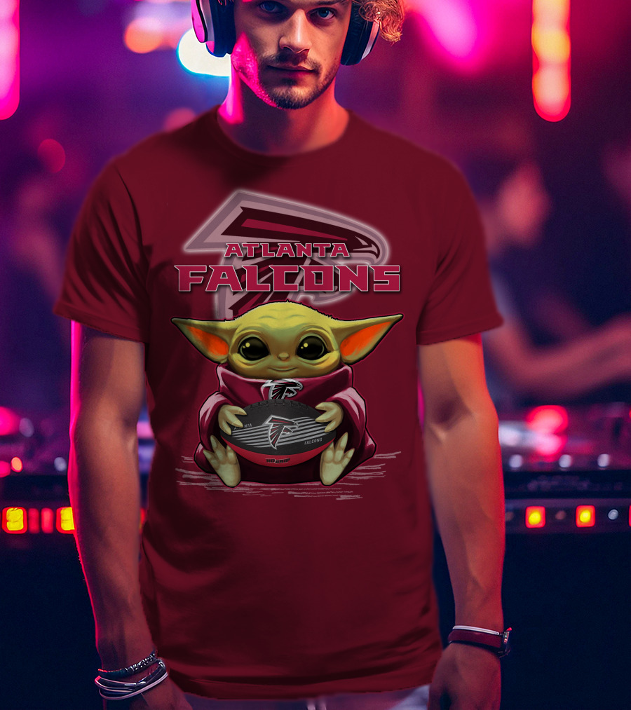 Atlanta Falcons Baby Yoda Football Fan T-Shirt