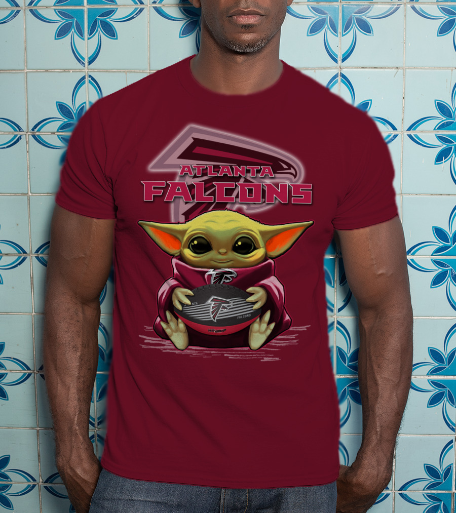 Atlanta Falcons Baby Yoda Football Fan T-Shirt