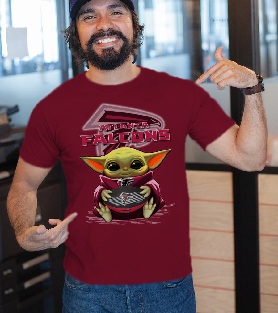 Atlanta Falcons Baby Yoda Football Fan T-Shirt