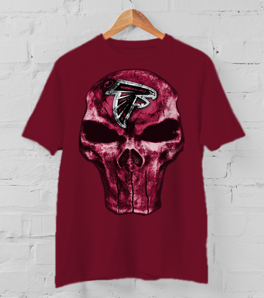 Skull Atlanta Falcons Logo Emblem T-Shirt