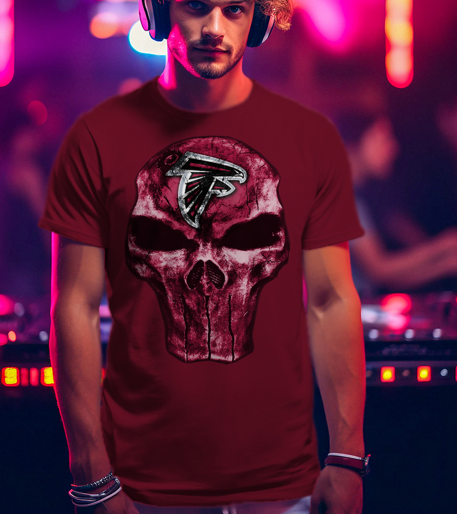 Skull Atlanta Falcons Logo Emblem T-Shirt