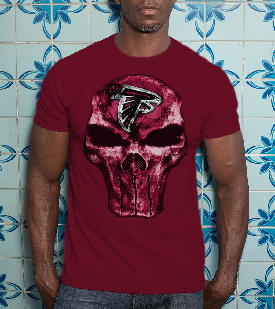 Skull Atlanta Falcons Logo Emblem T-Shirt