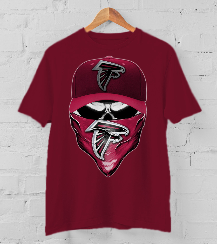 Atlanta Falcons Skull Bandana Hat T-Shirt