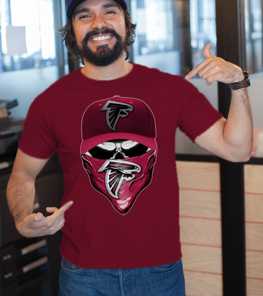 Atlanta Falcons Skull Bandana Hat T-Shirt