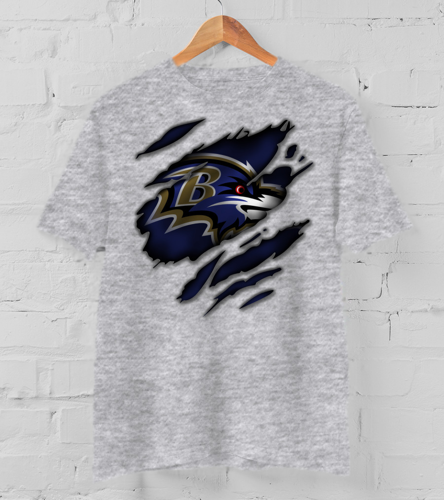 Baltimore Ravens Fierce Logo Claw Marks T-Shirt