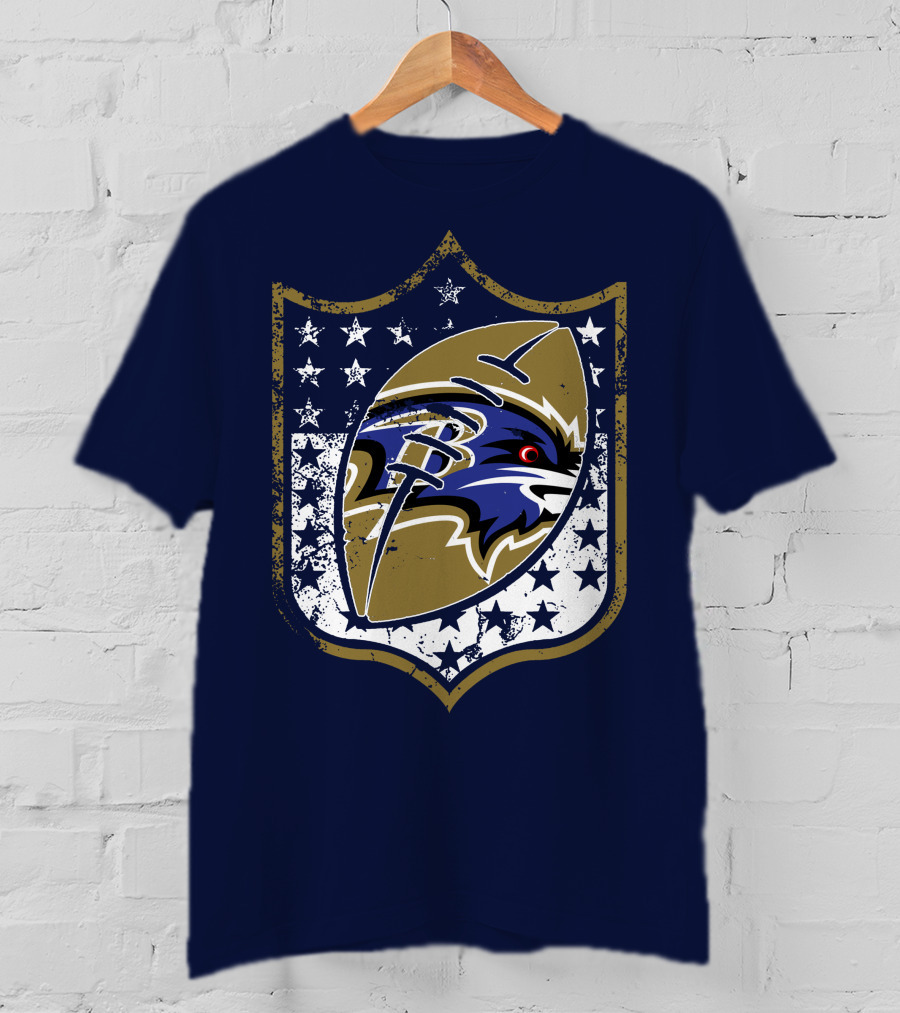 Baltimore Ravens 45 Stars Shield T-Shirt