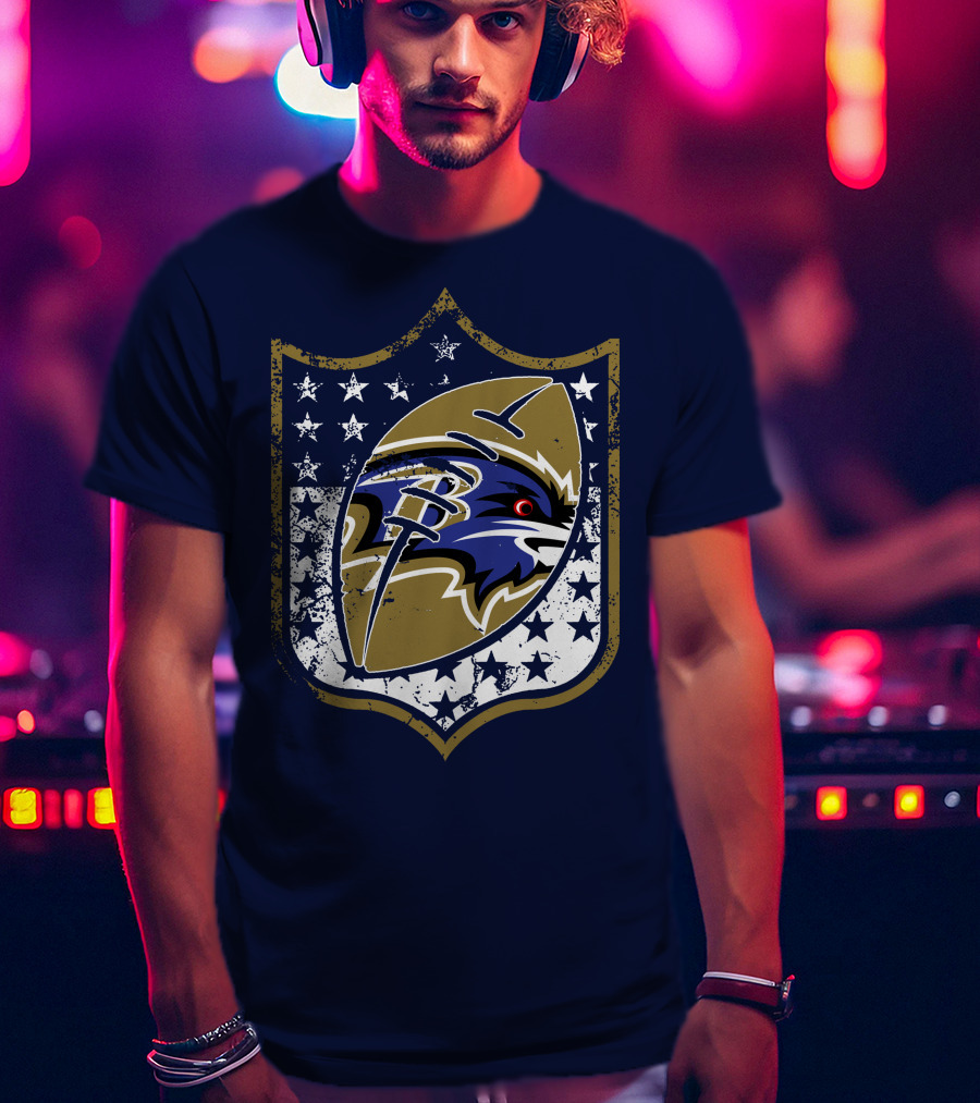 Baltimore Ravens 45 Stars Shield T-Shirt