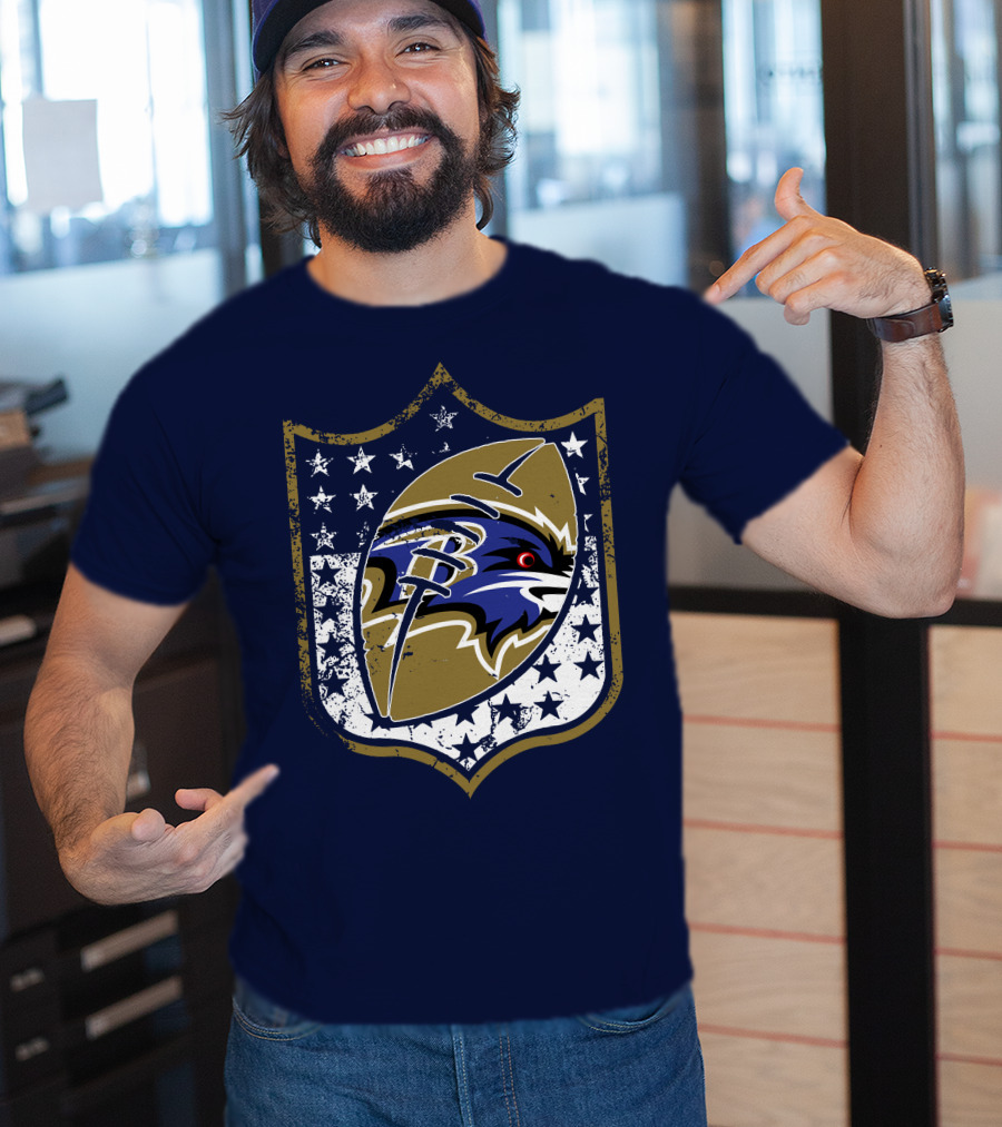 Baltimore Ravens 45 Stars Shield T-Shirt
