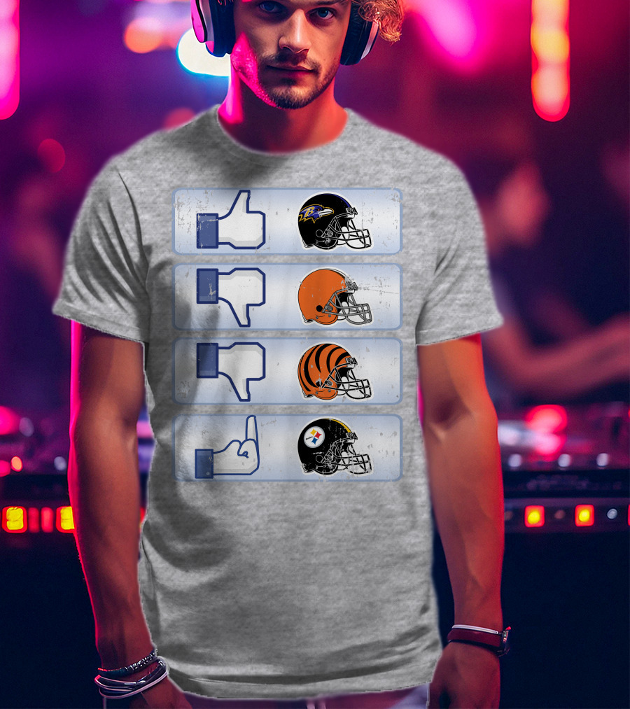 Baltimore Ravens Thumbs Up Helmet Comparison T-Shirt