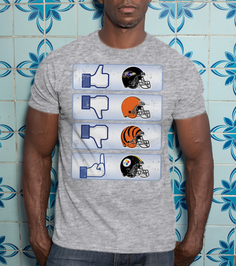 Baltimore Ravens Thumbs Up Helmet Comparison T-Shirt