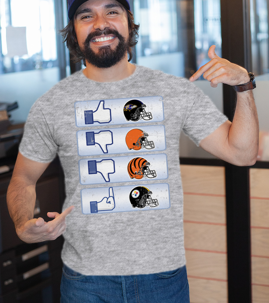 Baltimore Ravens Thumbs Up Helmet Comparison T-Shirt
